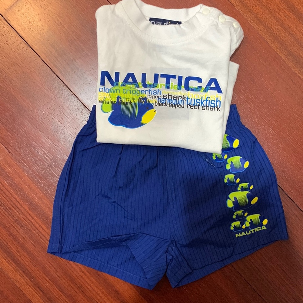 NWT Nautica 2pc Swim & Shirt Sz 6-12 months,  Twins ? 2 available